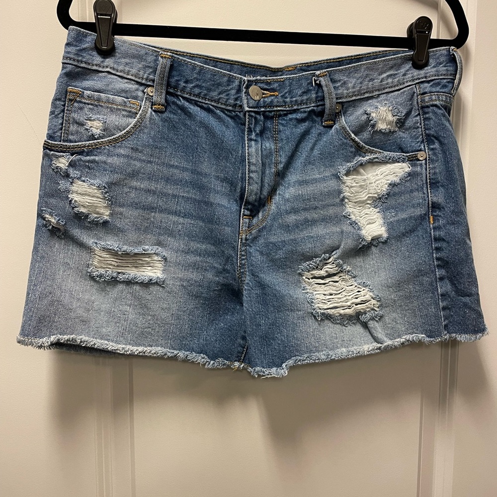 Mossimo Supply Co. Blue Distressed Jean Shorts